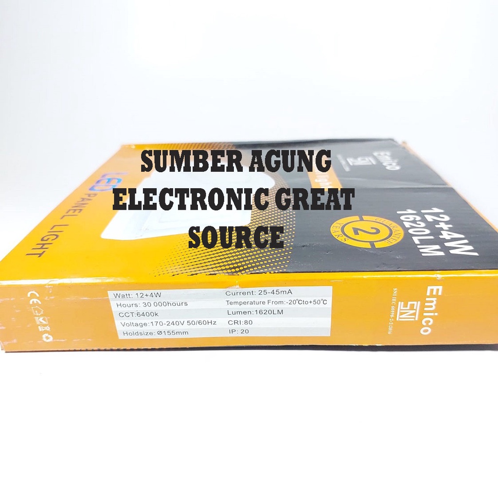 Emico LED Panel Downlight IB 12+4W Putih Biru Tanam Dua Warna 3 Mode