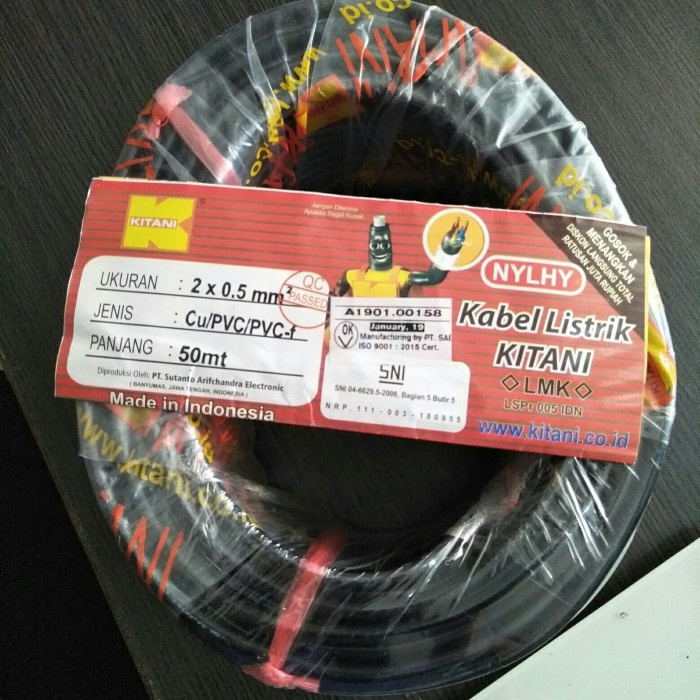Kabel Listrik Nyl Hy 2X0.5X50M Merk Kitani Cod