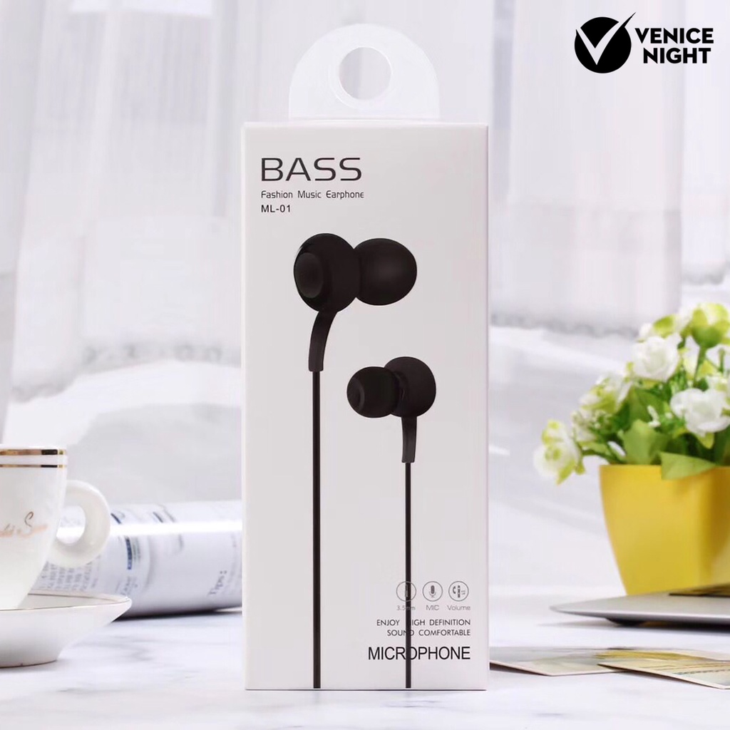 (VNEP) (Berkabel) Earbud High Fidelity Sensitif Lossless Mega Bass Ringan 3.5mm In-Ear HD-kompatibel Panggilan Gaming Earphone untuk Menjalankan