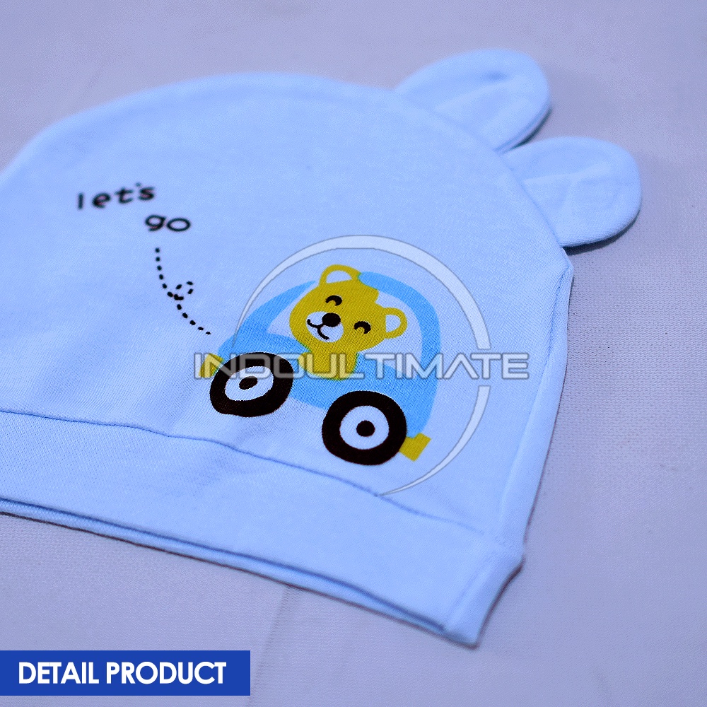 2in1 Topi Bayi Perempuan Topi Bayi New born 2in1 Baby Hat Girl 2pcs Topi Bayi Cewek Topi anak Lembut isi 2pcs / RY BH-07 (Random Warna)