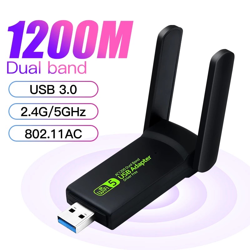 USB Wifi Dual Band Wireless 2.4Ghz 5Ghz 600Mbps Wifi Adapter