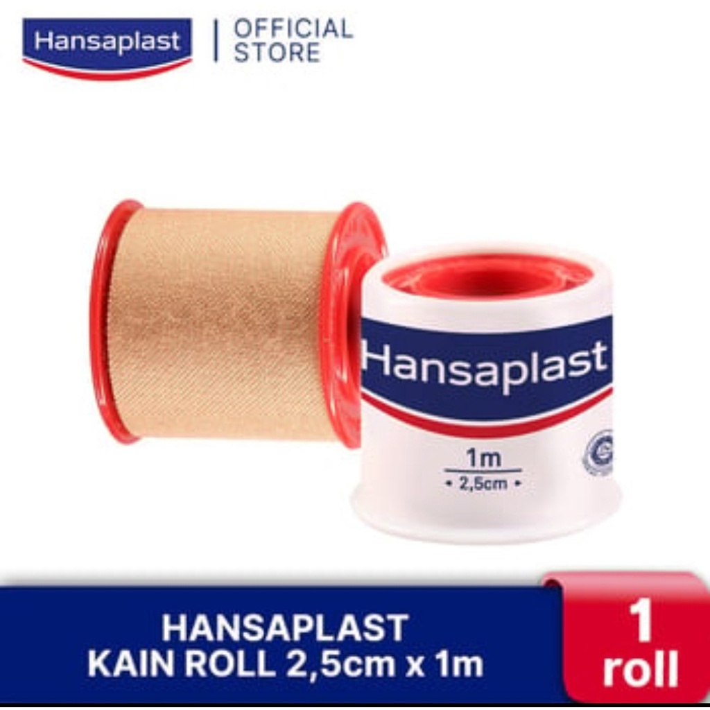 HANSAPLAST Roll Plester Gulung Kain 1,25cmx1m ~ Plester Perban Perekat untuk Luka   [HERBALStore]
