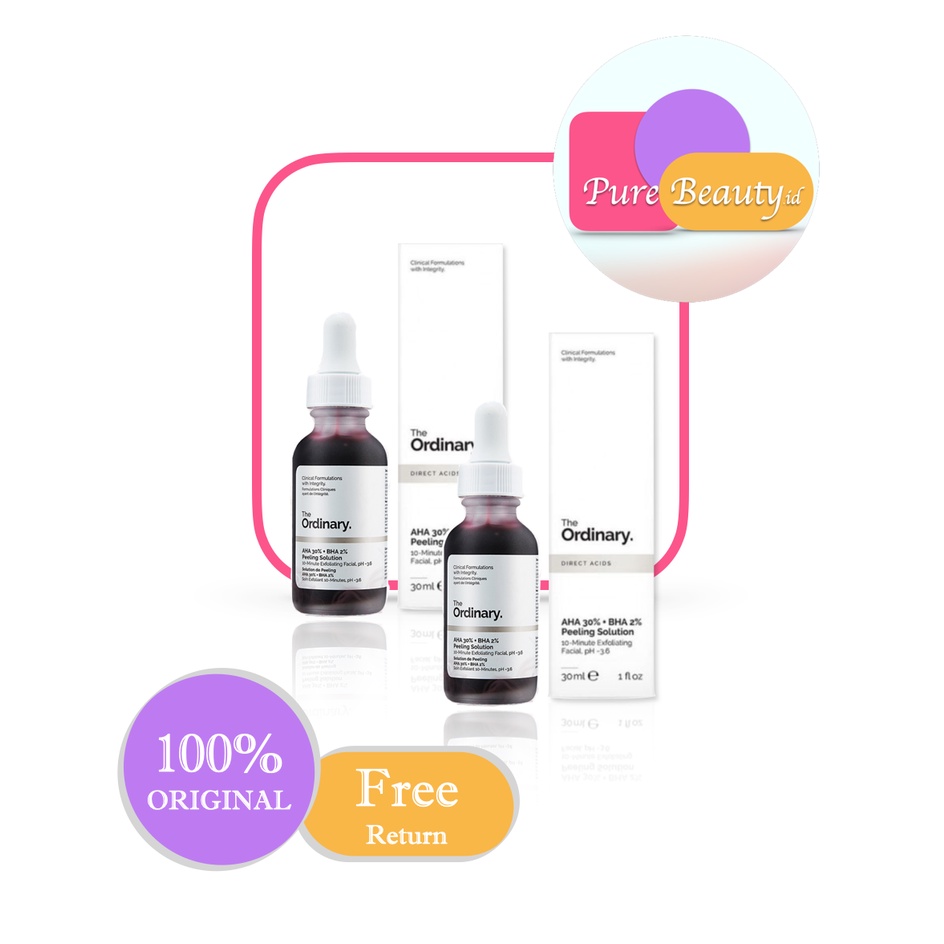 THE ORDINARY AHA 30% + BHA 2% Peeling Solution Serum Wajah 30ml 2pcs Cerah Exfoliating ❤ 100% Original ❤