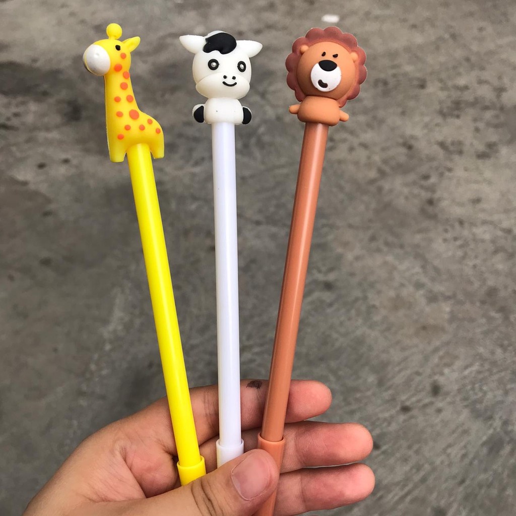 PEN GEL KARAKTER ZOO PULPEN ANIMAL PEN HEWAN UNIK IMUT LUCU BOLPEN IMPORT TERMURAH BISA GROSIR / COD