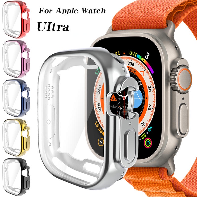 Soft Case TPU Transparan Pelindung Layar Full Cover 360 Untuk Apple Watch Ultra 49mm iWatch Ultra 49mm