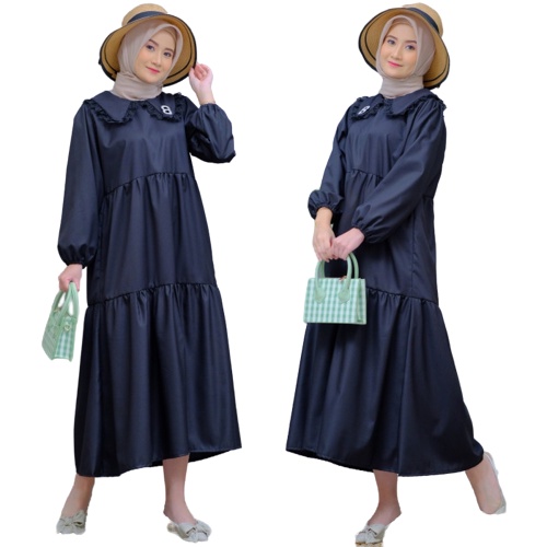 Mini Dress Renda Wanita Kyora New Colors Original koleksi Midi lengan balon Terbaru Dress Muslim Dre