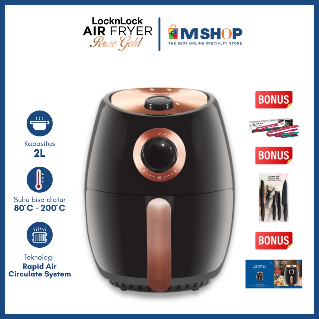LOCK N LOCK AIR FRYER ROSE GOLD