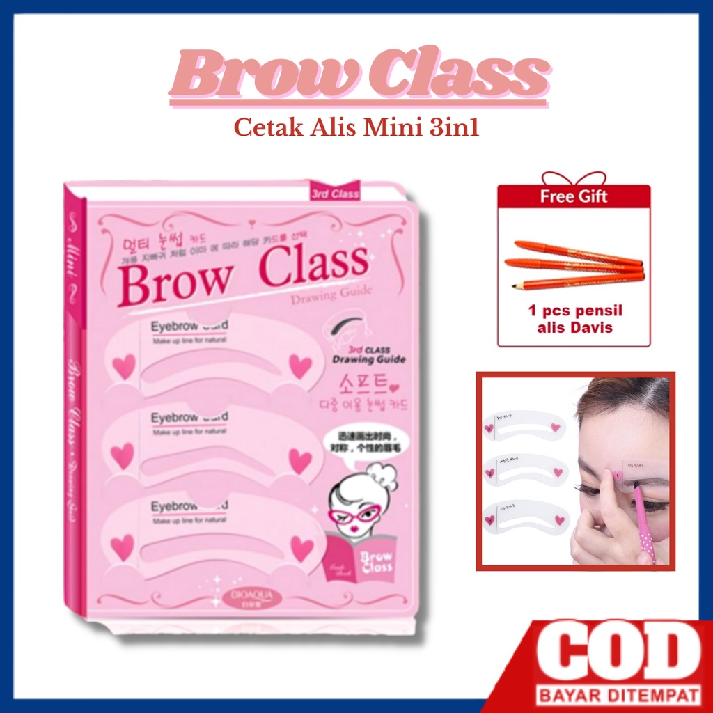 Cetak Alis Mini 10 set Brow Class Drawing Guide Cetakan Alis 3IN1 Mudah Praktis Murah