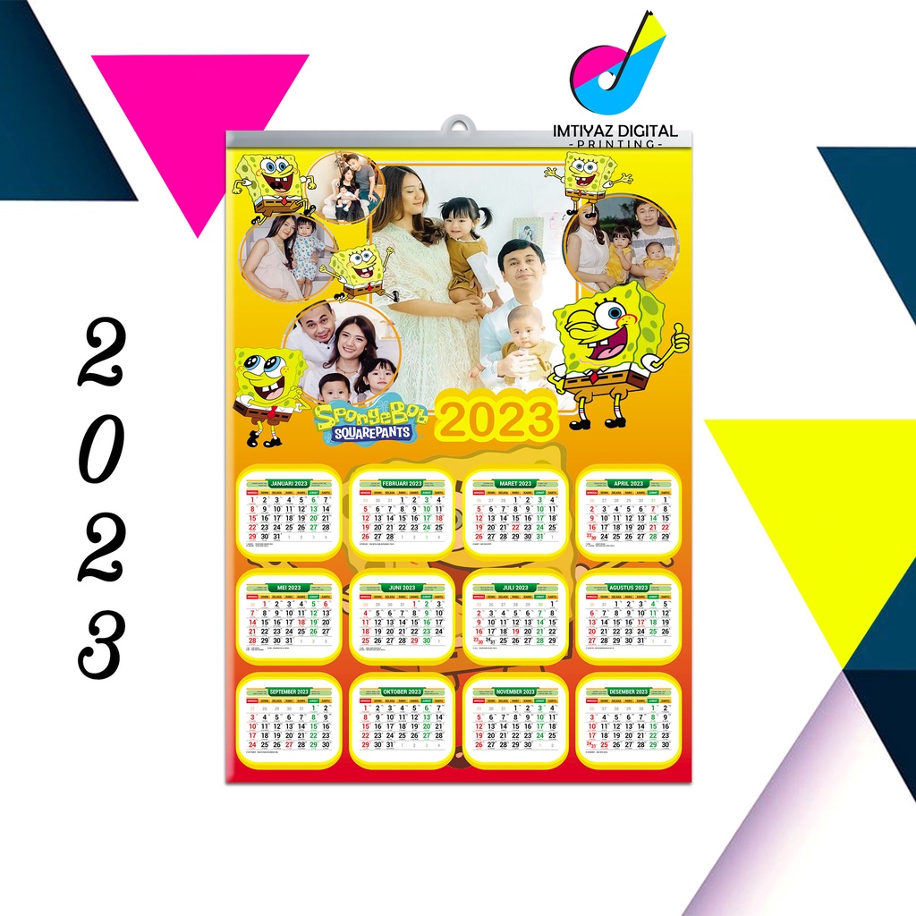 

(BELI 10 GRATIS 1) a3+ Cetak foto kalender 2023 foto custom + tulisan walldecor hiasan dinding suka suka varian 5 foto