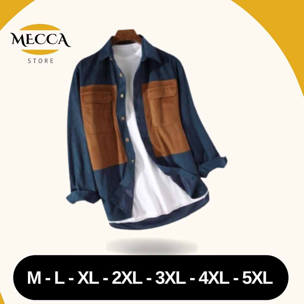 Jaket Corduroy Motif Biru Coklat