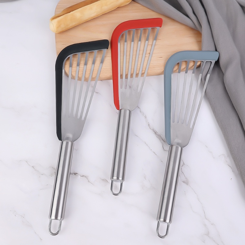 Spatula Masak Pancake / Telur Goreng / Steak / Ikan Bahan Stainless Steel Anti slip / Lengket