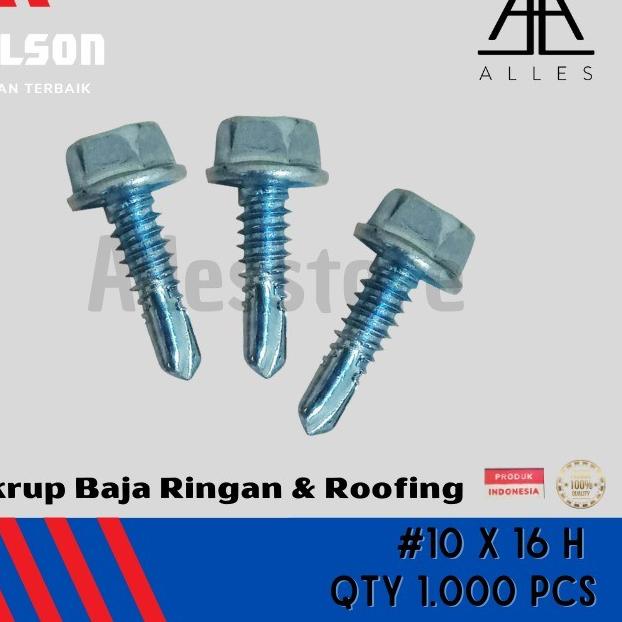 Sekrup Roofing Sekrup Baut Baja Ringan Baut SDS Wilson 10 x 16 mm