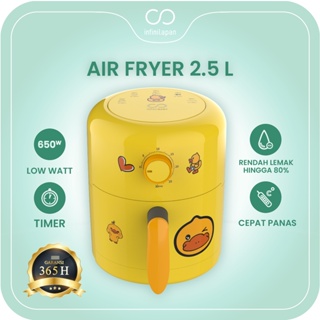 INFINILAPAN Air Fryer 2,5 Liter Low Power 650 watt Mesin Penggorengan Tanpa Minyak Anti Lengket Garansi Penukaran