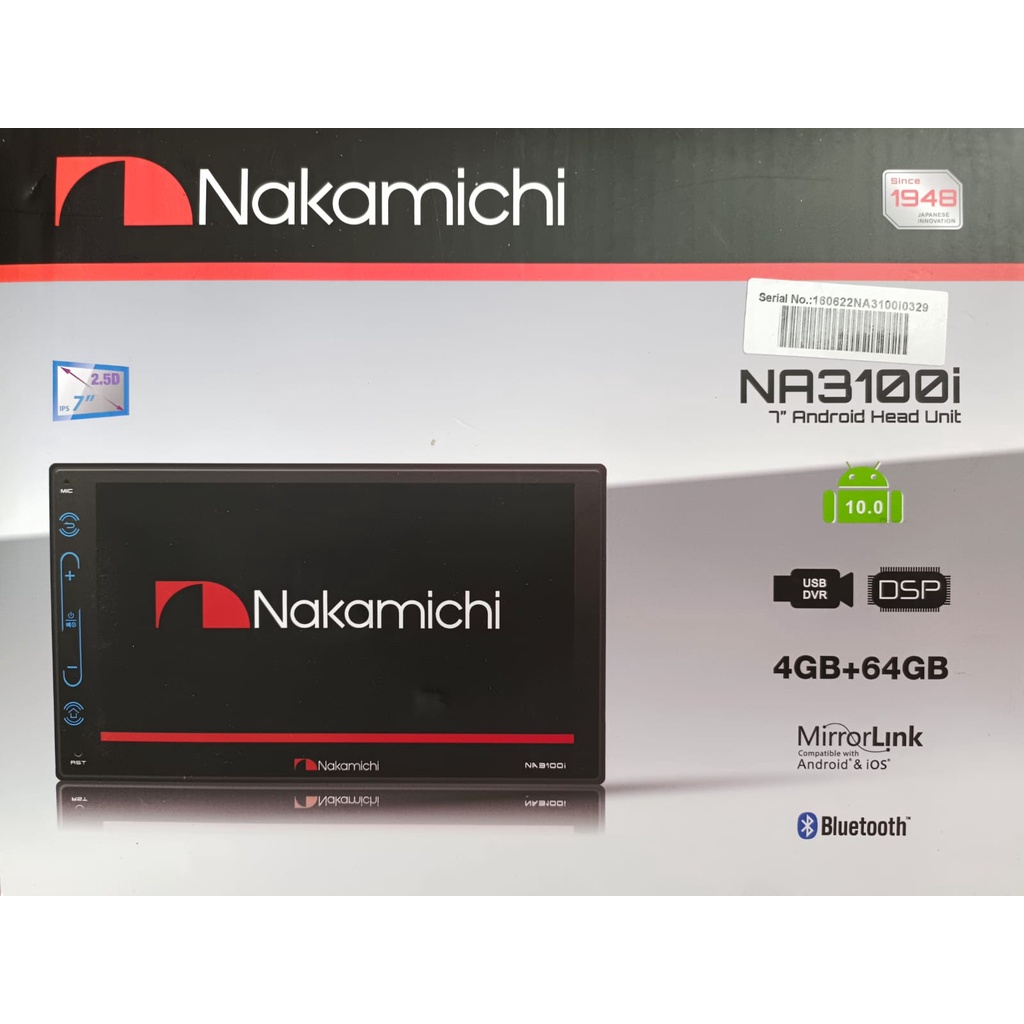 Head Unit Android Nakamichi NA-3100i 7 Inch RAM 4/64GB Carplay DSP