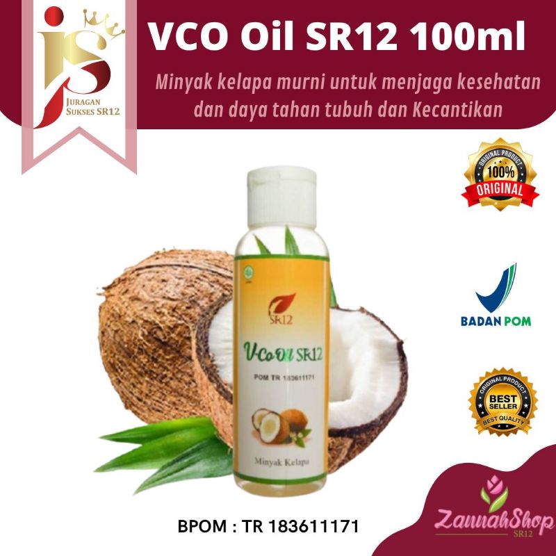 VCO OIL VICO SR12 100ml Minyak Kelapa Murni asli Virgin Coconut Oil original Untuk Meningkatkan Daya Tahan Tubuh Menjaga Kesehatan Kulit Merawat Kecantikan Wajah Bayi MPASI Ibu Hamil Merawat Rambut Kering Dan Rontok Promil Menjaga Daya Tahan Tubuh Diet