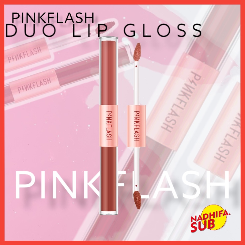 PINKFLASH DUO LIP GLOSS DOUBLESENSE 2 IN 1 DUAL ENDED LIPSTICK / OMBRELIPS / LIQUID MATTE LIPSTICK VELVET / LONGLASTING / ORIGINAL BPOM