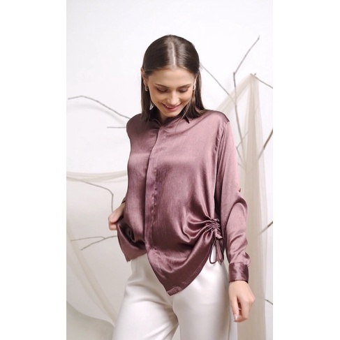 Ayra Textured Silk Shirt Kemeja Silk