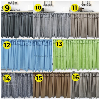 GORDEN Kolong Meja Dapur Gordyn Tirai Penutup Bawah Meja Dapur Motif dan Polos