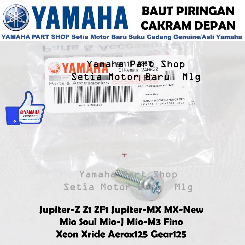 Baut Bolt Piringan Cakram Depan Jupiter Z Z1 Mx MxNew GT 125 Mio Soul M3 Xeon Xride Asli Yamaha