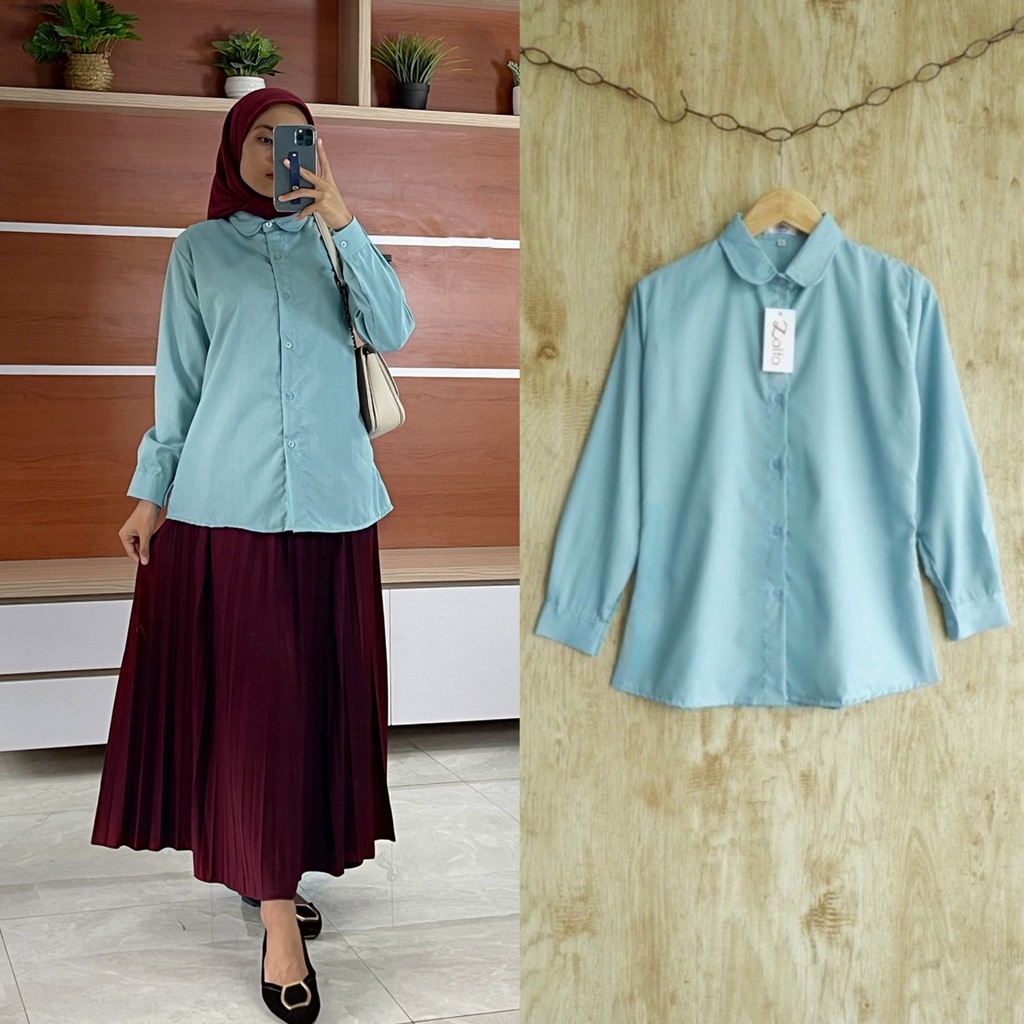 BASIC KEMEJA Toyobo by ZALFA OUTFIT / kemeja polos / kemeja katun / kemeja wanita murah