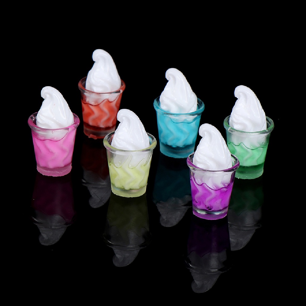 Gentlehappy 10pcs 1per12rumah Boneka Miniatur Berpura-Pura Makanan Permen Warna Es Krim Cangkir Minuman id