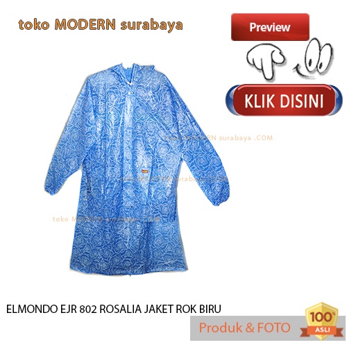 Jas Hujan wanita dewasa Jaket Rok PVC murah ELMONDO EJR 802 ROSALIA