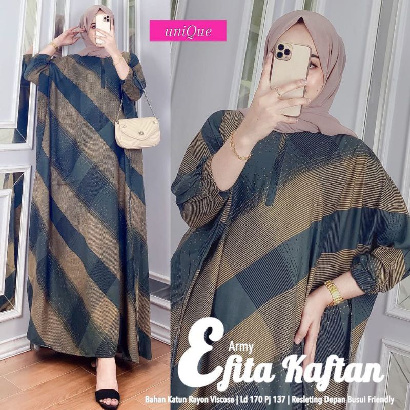 (COD) Kaftan Efita Super Jumbo LD -+150CM / Daster Lowo  Motif  Masa Kini Bukan Masa Lalu / Grosir D