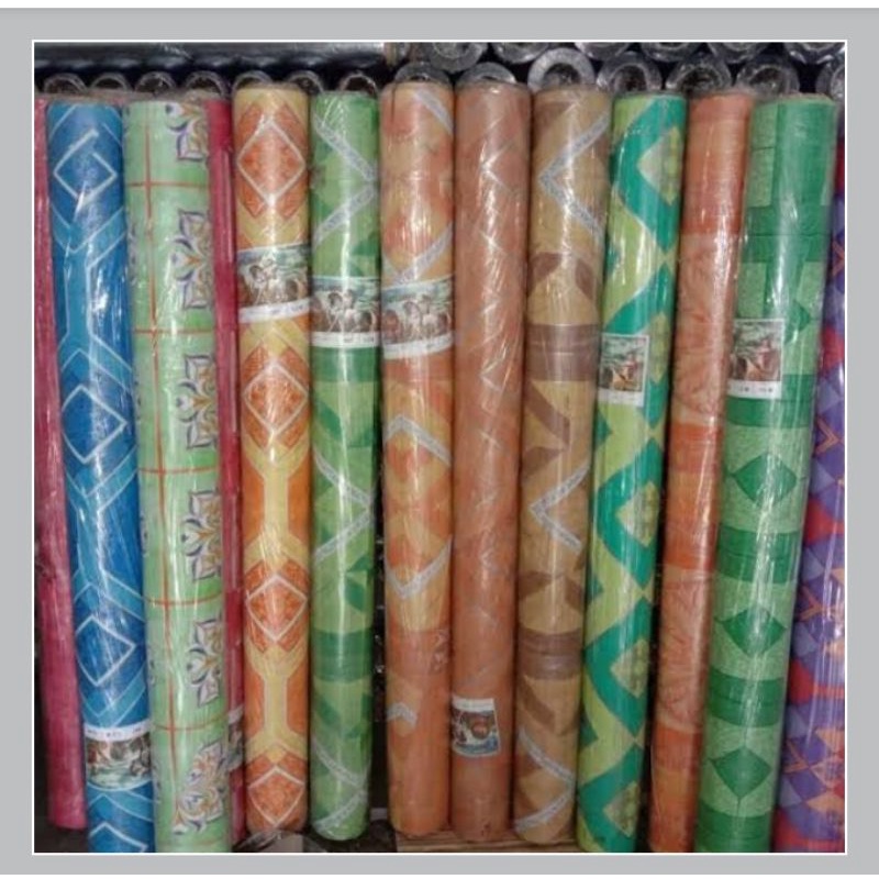 KARPET MEJA DAN LANTAI PLASTIK VINYL METERAN TINGGI 1,2 METER RANDOM