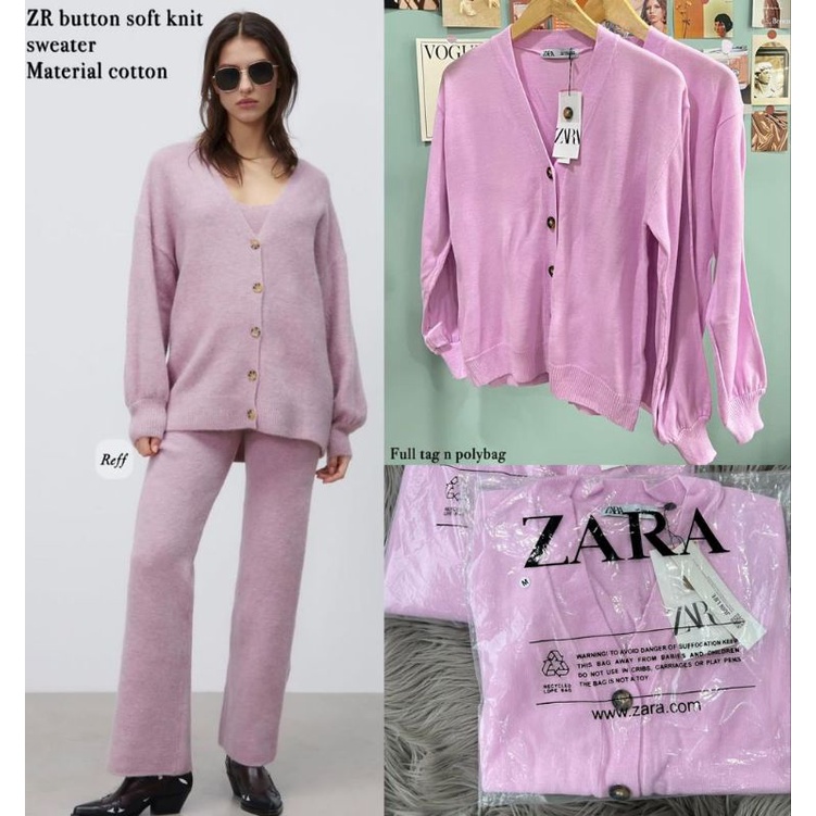 ZARA Soft Knit Pink Cardi / Knit cardigan zara / cardigan pink