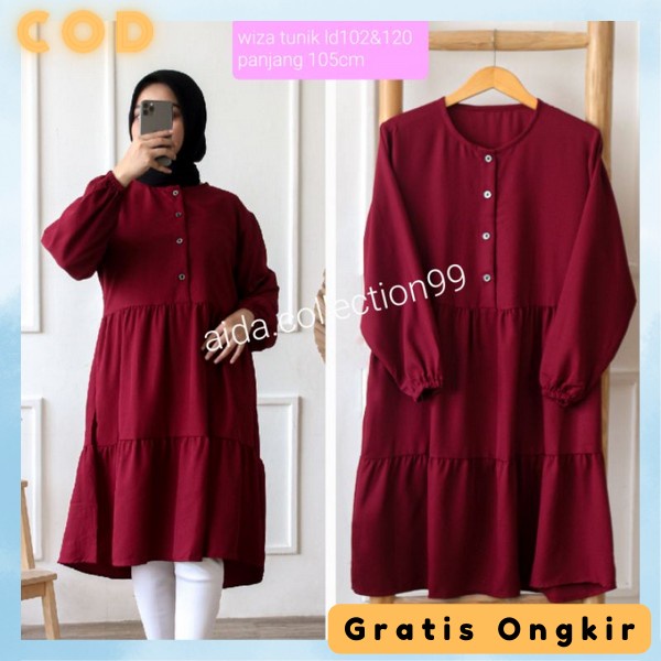 Drees Tonik Import Premium Tunika Cewe Lengan Panjang Baju Tunik Wanita Dewasa Dres Thunik Cewe Keki
