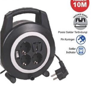 YUNIOR LY-110SK Kabel Roll Box Welto 4 Lubang + Saklar 10M LY-110 SK