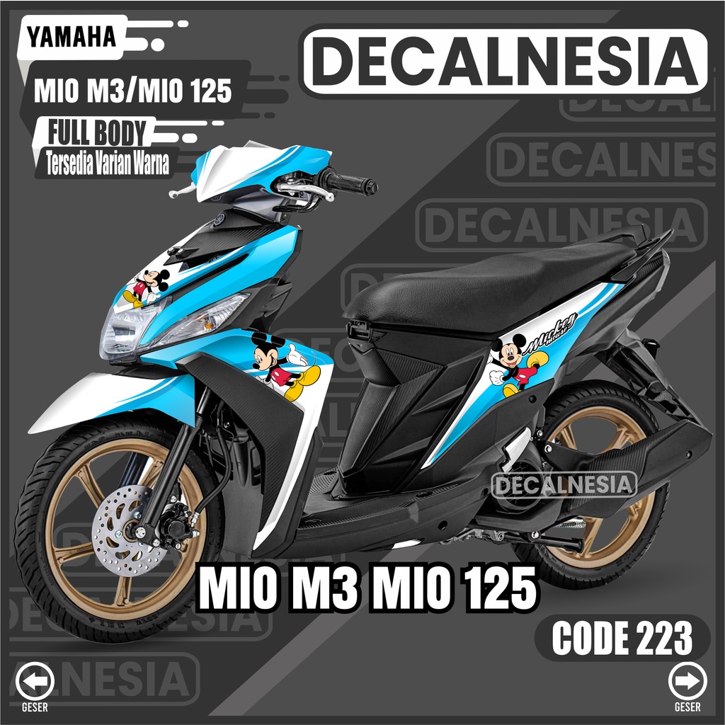 Sticker Decal Mio M3 125 Full Body Mickey Mouse Stiker Motor Yamaha Variasi Aksesoris Modifikasi Rac