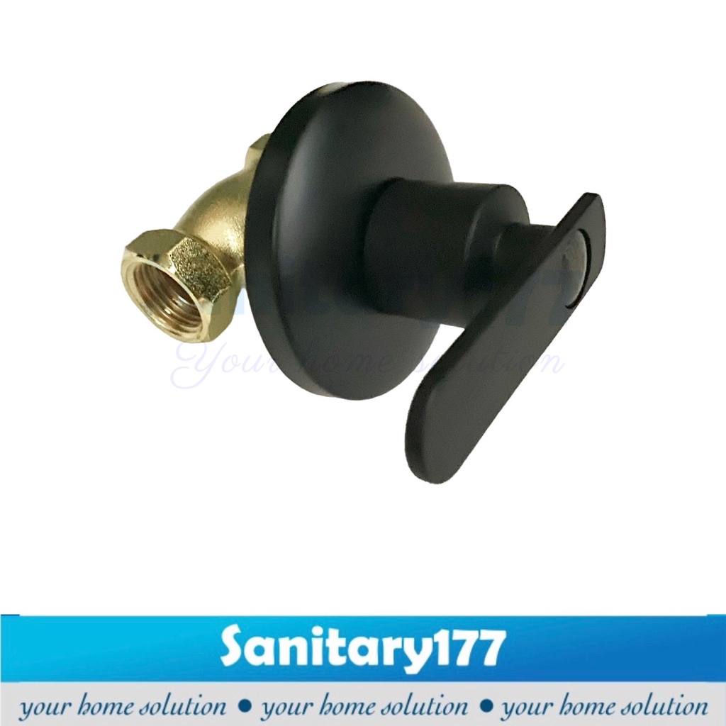 Stop kran tanam Murah Hitam M32-keran air valve wall shower tembok black matte stainless kuningan