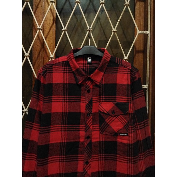 kemeja soft flannel rusty second original L kemeja kasual pria murah terlaris