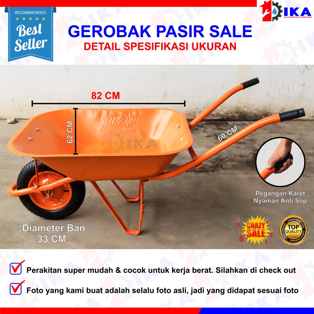 Gerobak Pasir / Gerobak sorong Ekonomis Alternatif / Grobak Pasir / Angkong murah / Wheelbarrow/ Grobak alternatif / Gerobak Dorong Model Artco