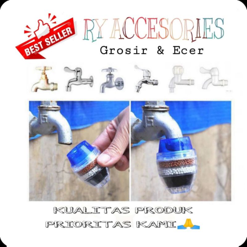 RY - Sambungan kran air batu 3 lapis steril / saringan kran 3 batu penyaring filter air / saringan k