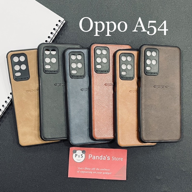 Leather Case Oppo A54 Softcase Kulit Elegan Casing Slim Fit