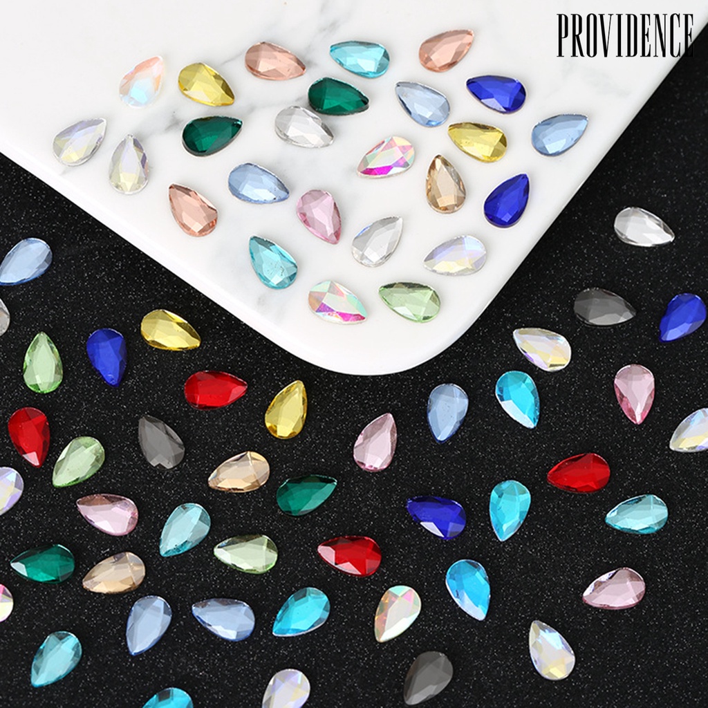 Providence 50Pcs / Set Kuku Palsu Aksen Berlian Imitasi Untuk Nail Art / Manicure DIY