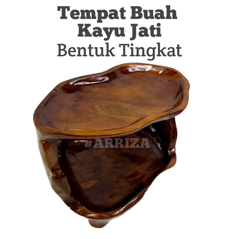 Tempat Buah Kayu Jati Model Tingkat