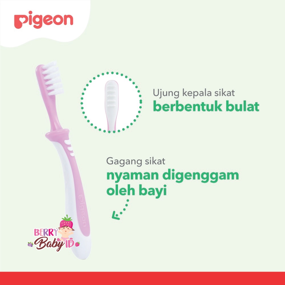 Pigeon Baby Training Toothbrush Lesson 3 Sikat Gigi Bayi 12-18 Bulan Berry Mart
