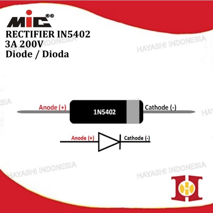 Dioda Diode Rectifier DIP MIC IN5402 1N5402 1N IN 5402 3A 200V-100pcs