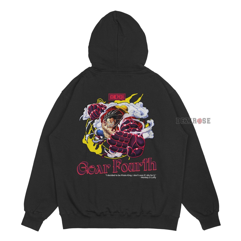 DEZIROSE Sweater Hoodie Anime One Piece Luffy Pria &amp; Wanita Distro Original Fleece Tebal Premium Size M L XL XXL