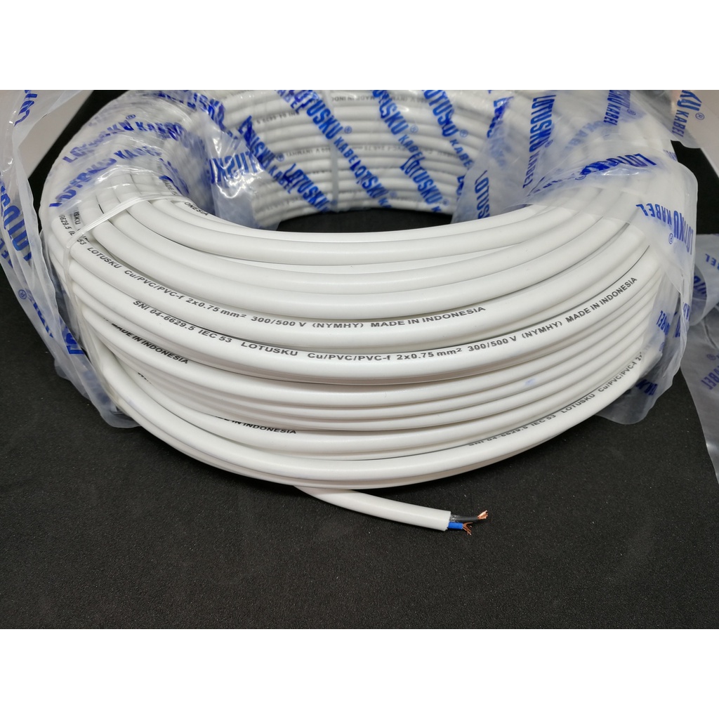 Kabel Listrik Serabut LOTUSku NYMHY 2x0,75 2x0.75 50meter (50m)