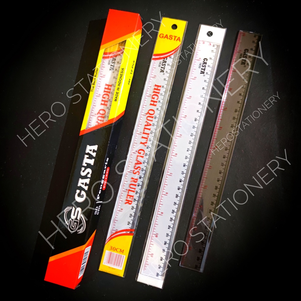

Penggaris mistar transparan ruler gasta 30 cm . 12 unit