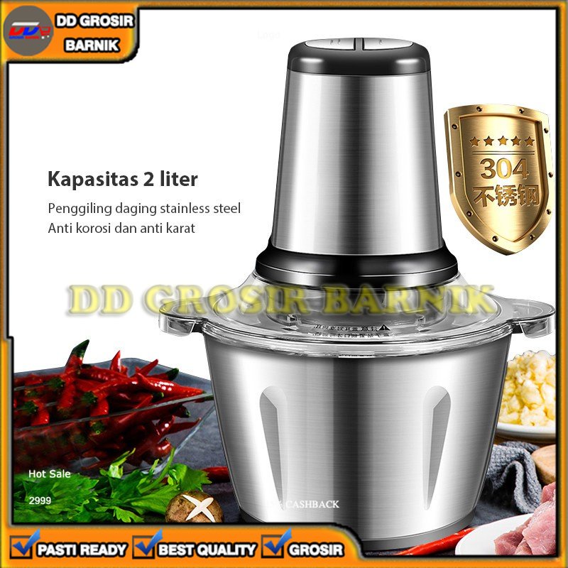 [DGB] BLENDER DAGING CHOPPER 2L STAINLESS BESI SS 304 FOOD GRADE PORTABLE BAJA TAHAN KARAT