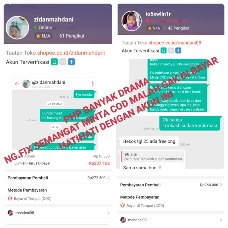 mahdani/zidanmahdani akun PHP COD RATUSAN RIBU GAK D BAYAR