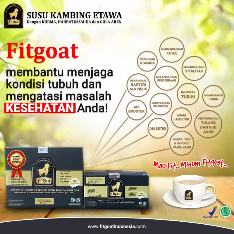 

FITGOAT - Susu Kambing Etawa Plus Kurma, Habbatussauda & Gula Aren