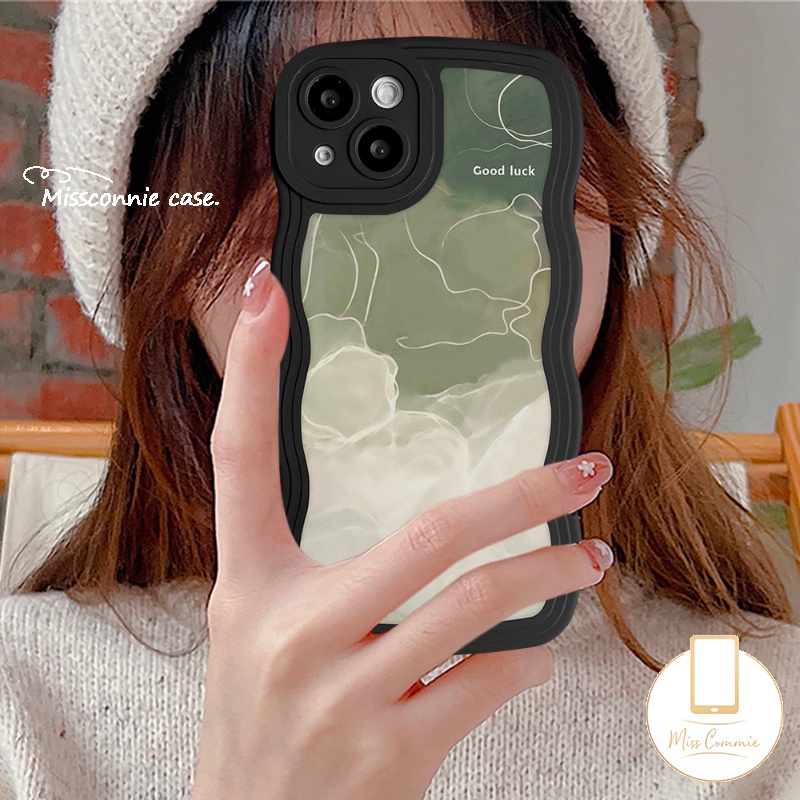 Wavy Edge Case OPPO A17 A78 A16 A95 A55 A15 A16K A54 A17K A57 A12 A77 A74 A5 A9 A16s A96 A5s A7 A1k A77s A53 A3s A76 Reno 8T 8 7 7Z 8Z 6 A12E A52 Kartun Lucu Mungil Sarung Monster