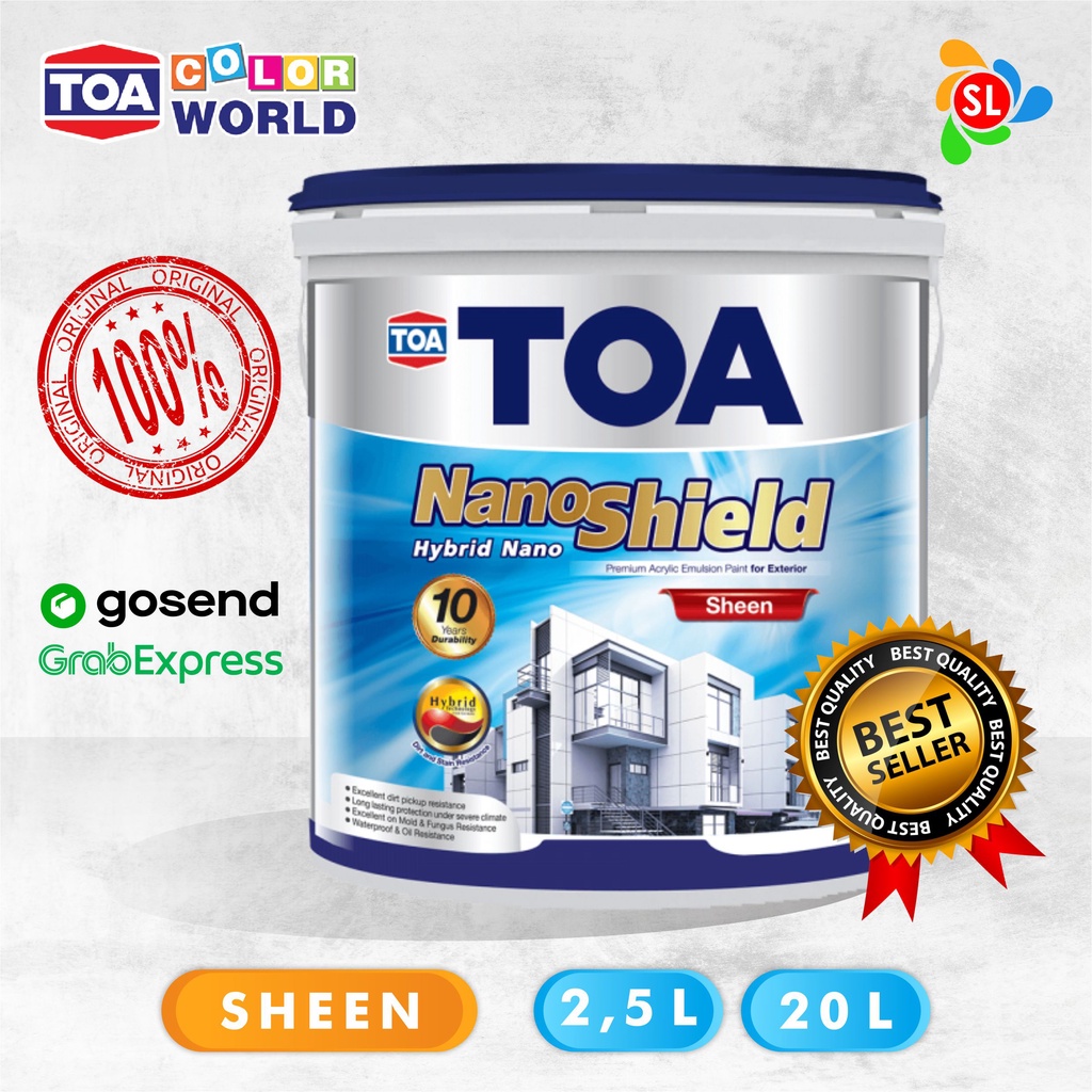 Cat Dinding / Tembok Exterior Toa NanoShield 2,5 Liter Sheen
