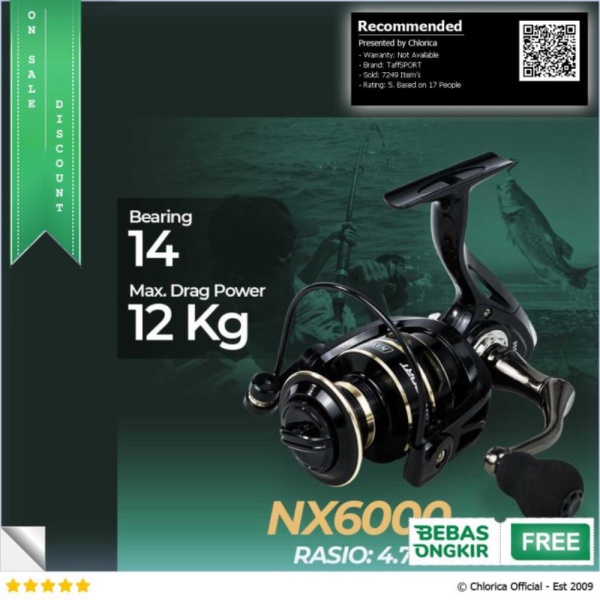 

Promo Gold Sharking NX6000 Metal Reel Pancing Fishing Reel 4.7:1 Gear Ratio - Hitam TaffSPORT Berkualitas